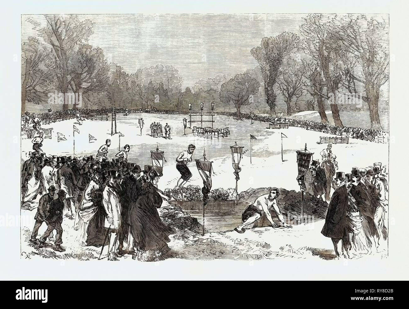 Die Themse Rudern Club Athletic Sport in Putney Park London 1869 UK Stockfoto