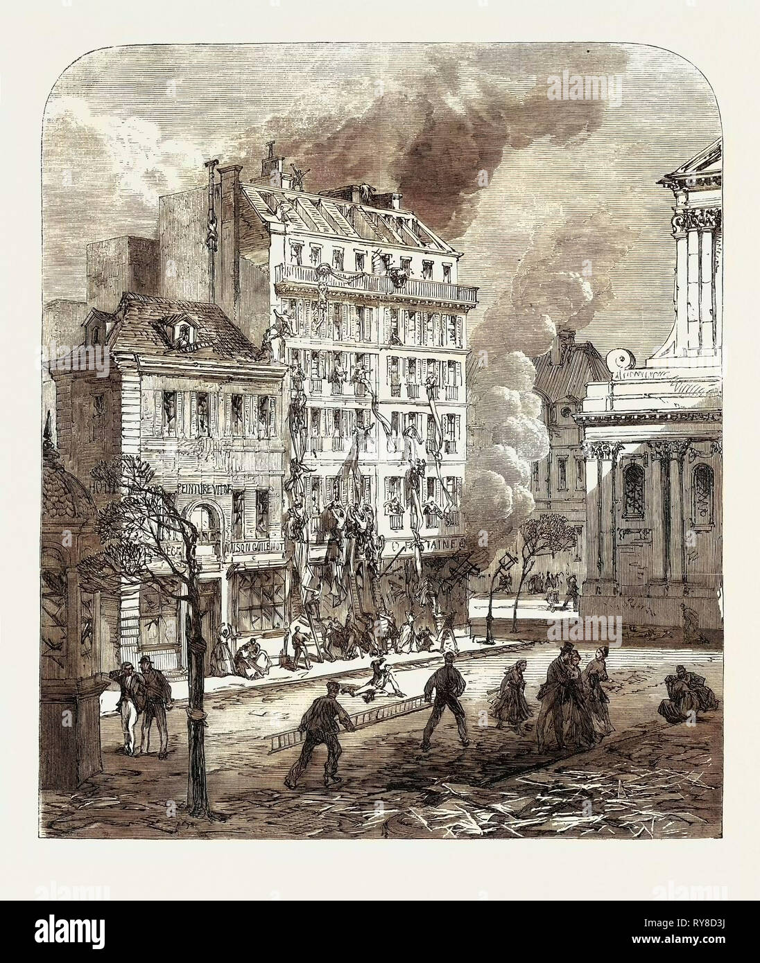 Explosion in der Place De La Sorbonne Paris Frankreich 1869 Stockfoto