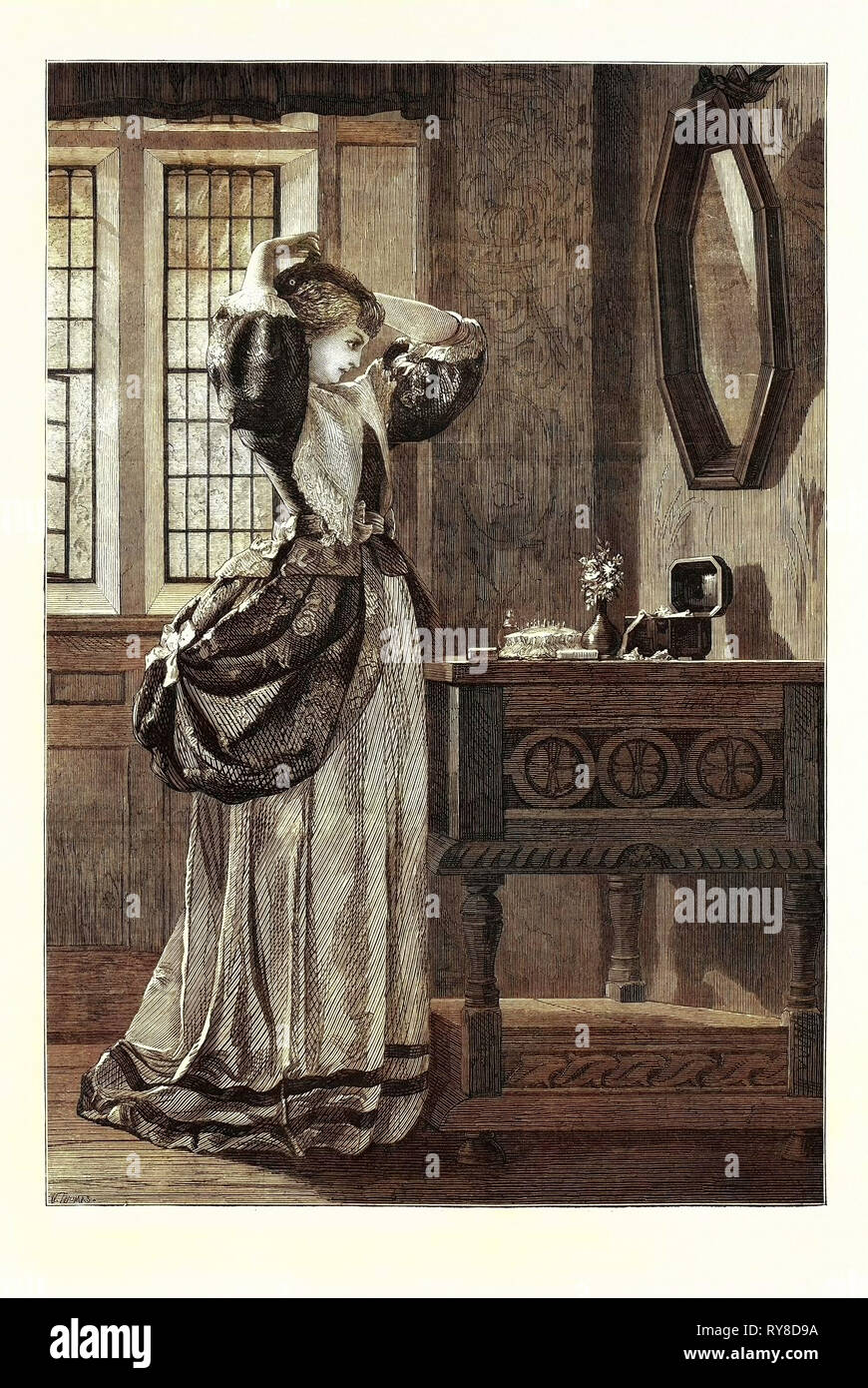 Eine Zeichnung, in der Allgemeinen Ausstellung mit Aquarell Zeichnungen an der Dudley Galerie 1869 Stockfoto