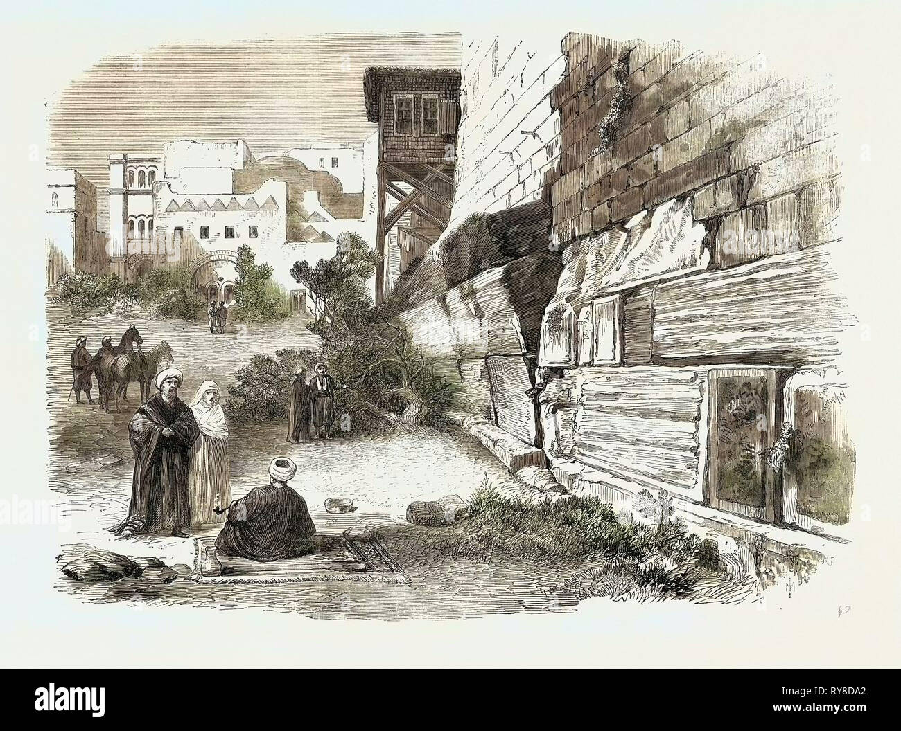 Die Erkundungen in Jerusalem: Robinson's Arch Haram Wall 1869 Stockfoto