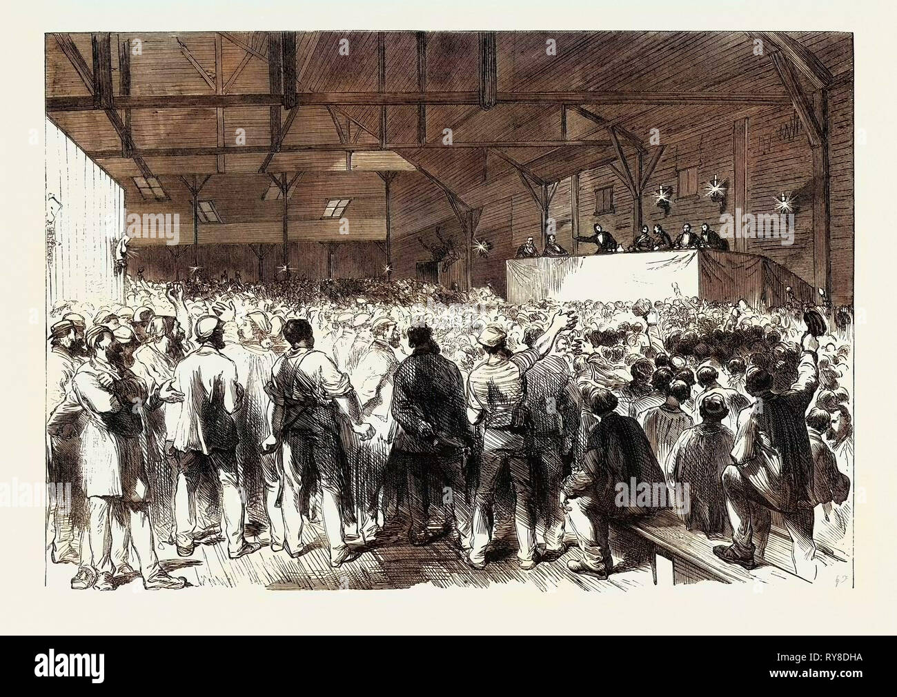 Die Wahlen in Paris: ein Treffen in einem Quartal 1869 Frankreich Stockfoto