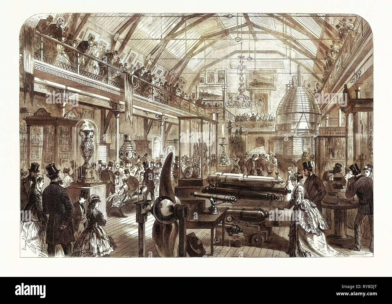 South Staffordshire industrielle Ausstellung in Wolverhampton, Großbritannien 1869 Stockfoto