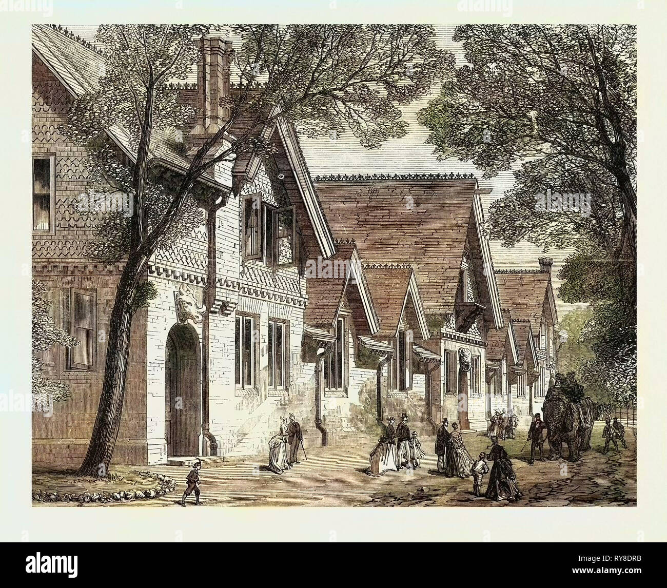 Das neue Elefantenhaus in der Zoologischen Gesellschaft die Gärten des Regent's Park London UK 1869 Stockfoto