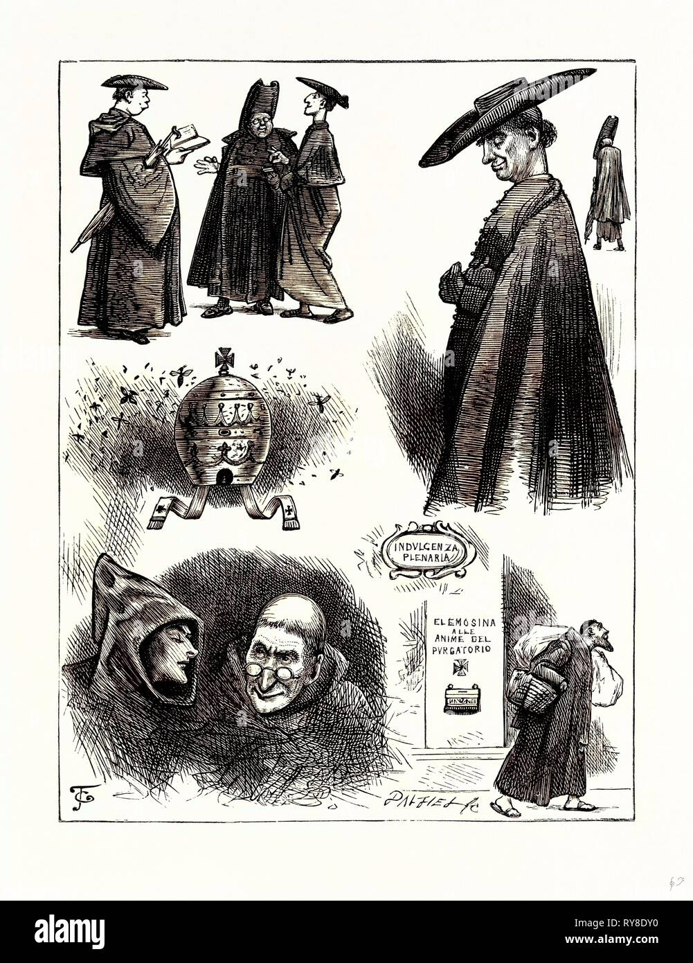 Charles Dickens Bilder aus Italien 1846 Priester und Mönch Stockfoto