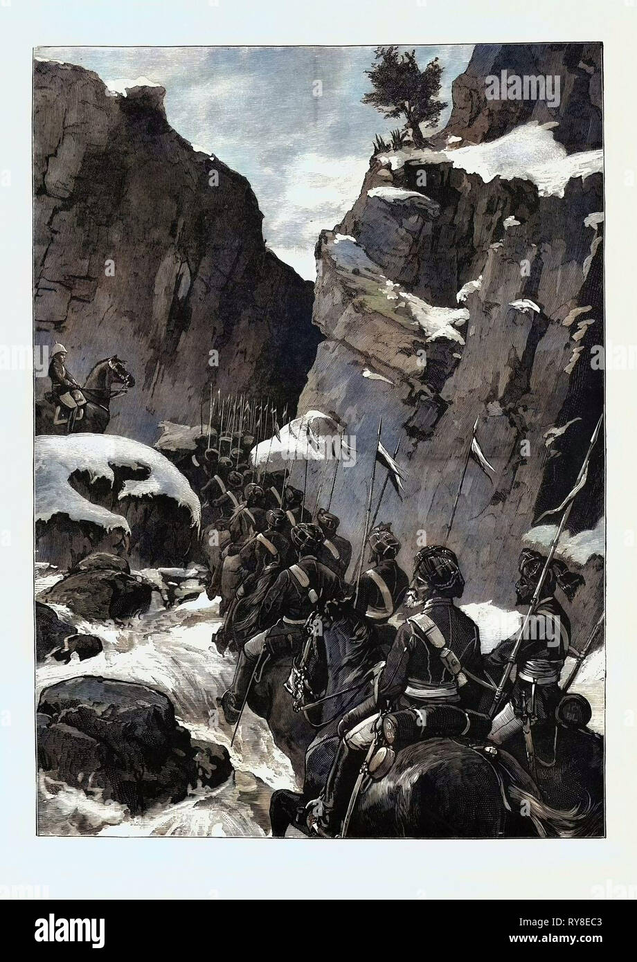 Der afghanische Krieg: Die 10 Bengal Lancers in der Jugdulluk Pass 1880 Stockfoto