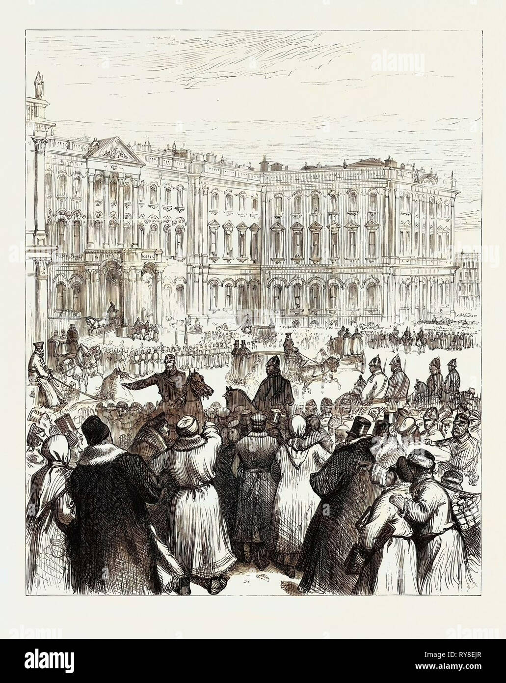 Der Versuch, sich auf das Leben des Zaren: Die Soltykoff Eingang des Winter Palace, in der die Explosion ereignete sich 1880 Stockfoto