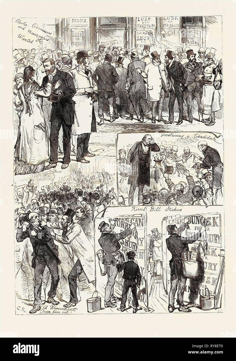 Wahl Skizzen 1880 Stockfoto