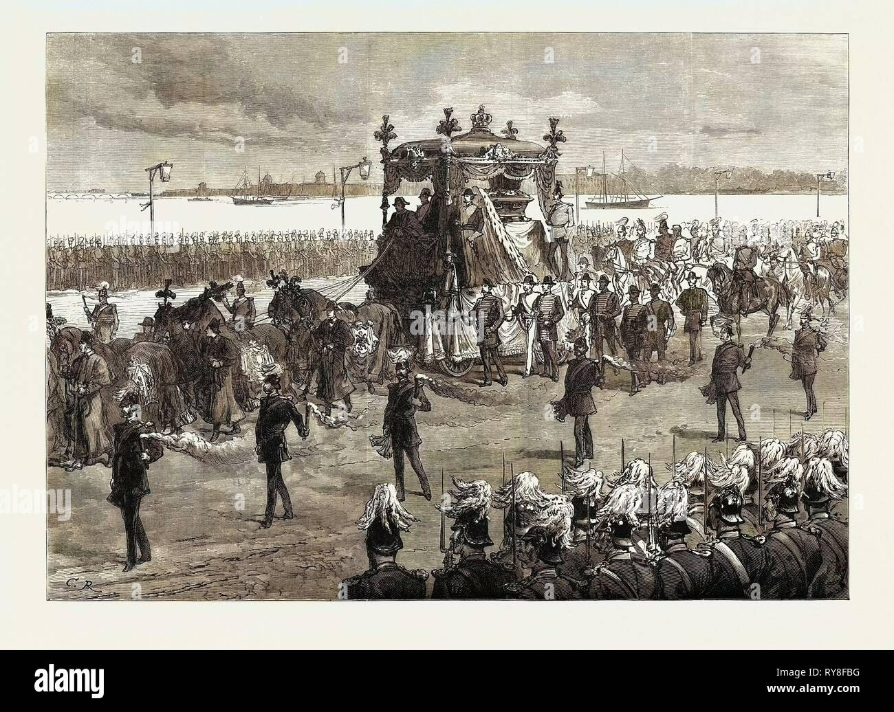 Beisetzung der Kaiserin von Russland in St. Petersburg: Die Beerdigung Prozession 1880 Stockfoto