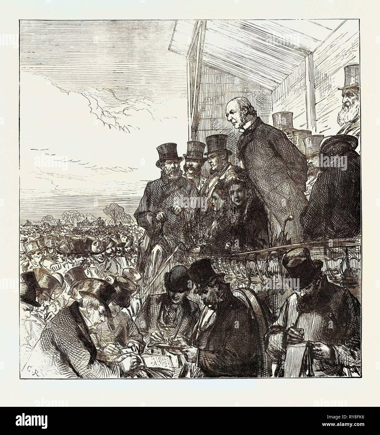 Die allgemeine Wahl: Herr Gladstone Adressierung der Kurfürsten von Greenwich bei Blackheath 1874 Stockfoto