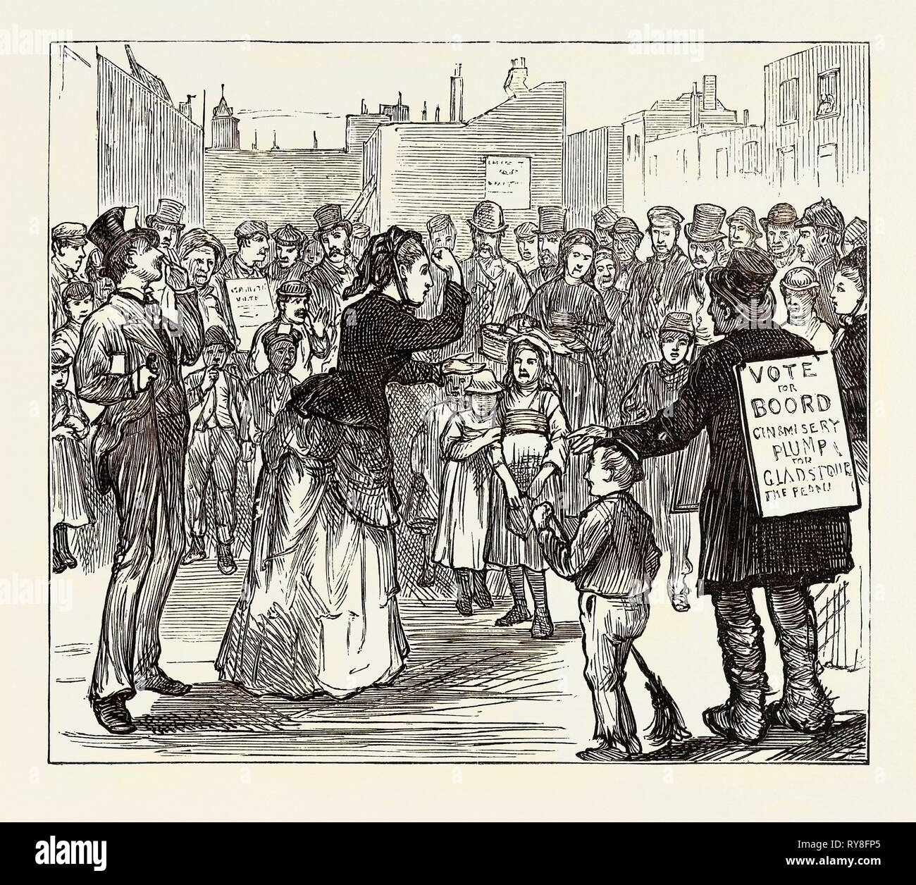 Metropolitan Boroughs Bundestagswahl: Rechte der Frau London 1874 Stockfoto