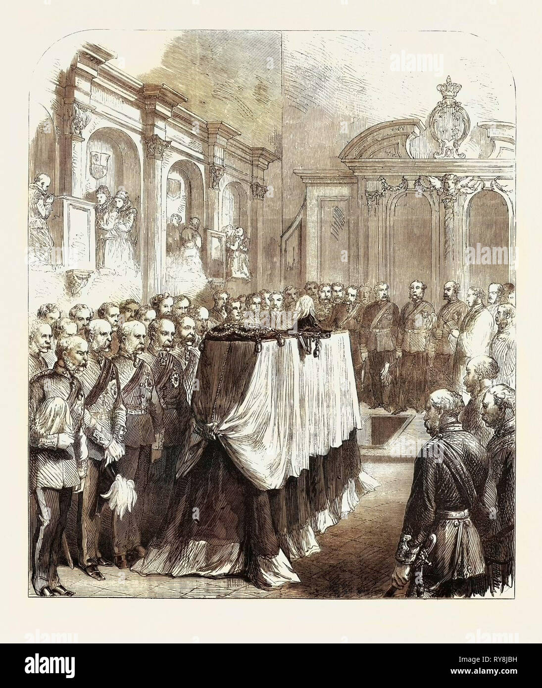 Beerdigung von Sir John Burgoyne in der Kirche St. Peter am Tower London 1871 Stockfoto