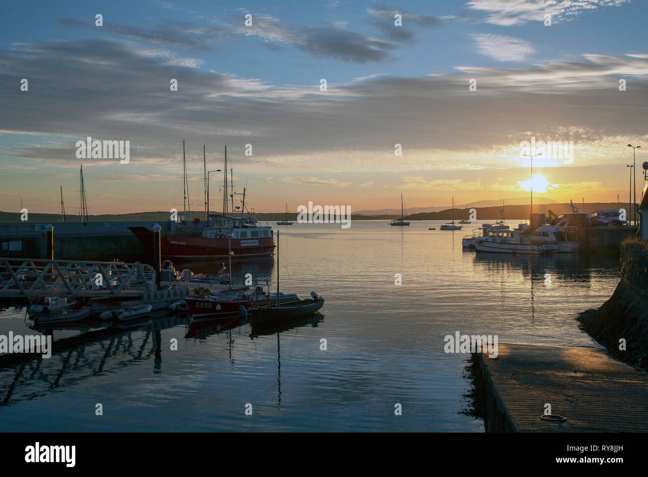 Sonnenuntergang Hafen von Baltimore West Cork Irland Stockfoto