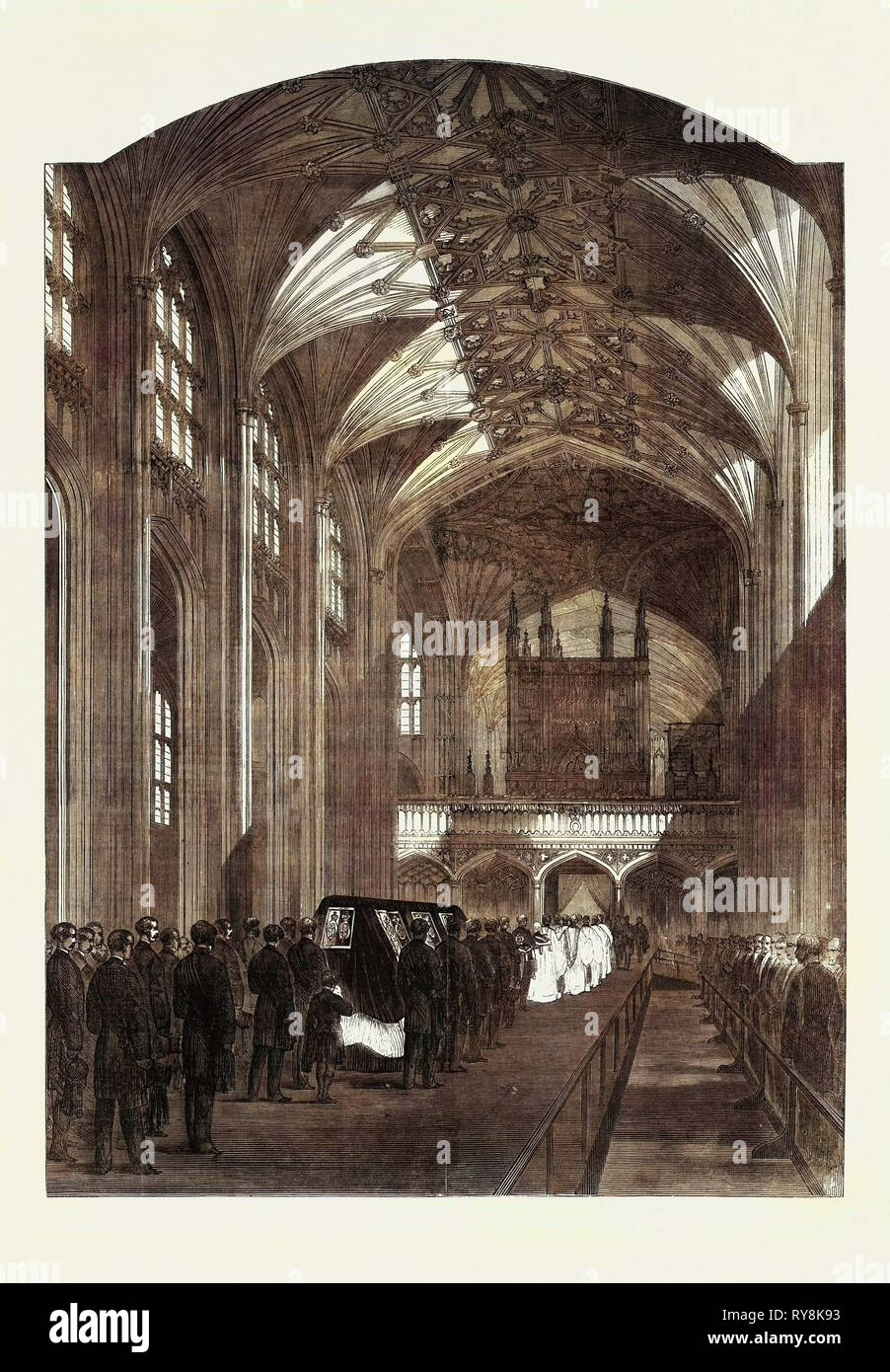 Der Trauerzug in das Kirchenschiff von St. George's Chapel in Windsor die Beerdigung seiner späten Königliche Hoheit der Prinzgemahl Stockfoto