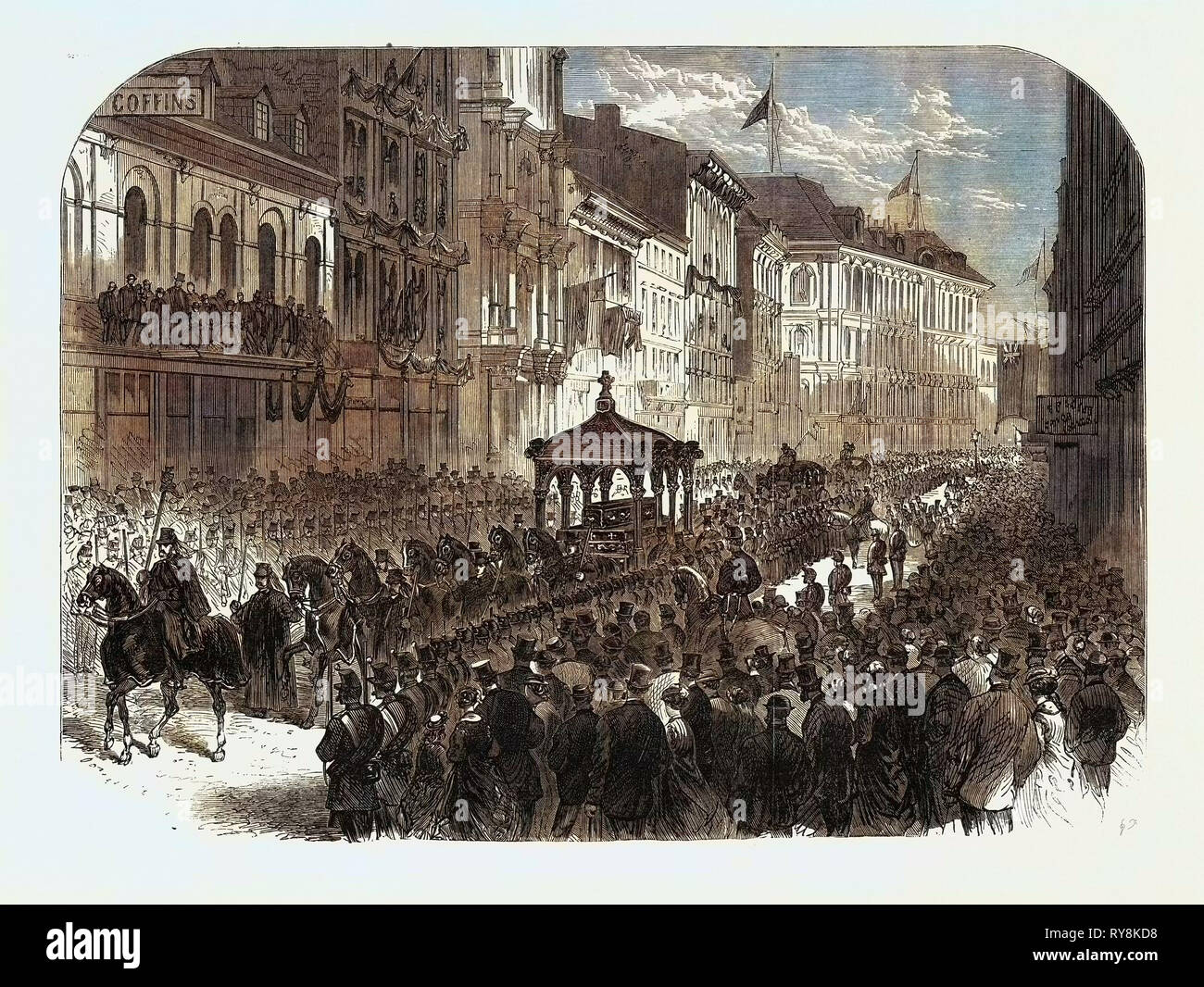 Trauerzug der späten Hon. Thomas D'Arcy M'Gee in Montreal Kanada 1868 Stockfoto