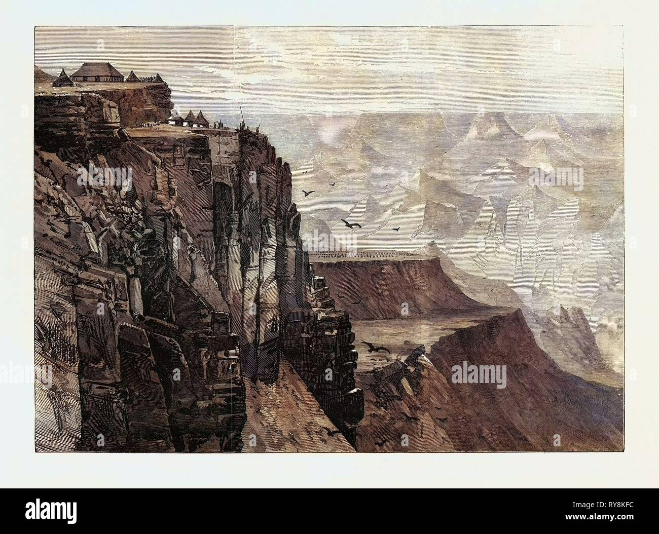 Blick von einem Punkt in der Nähe des Königs Haus Magdalena Abessinien 1868 Stockfoto