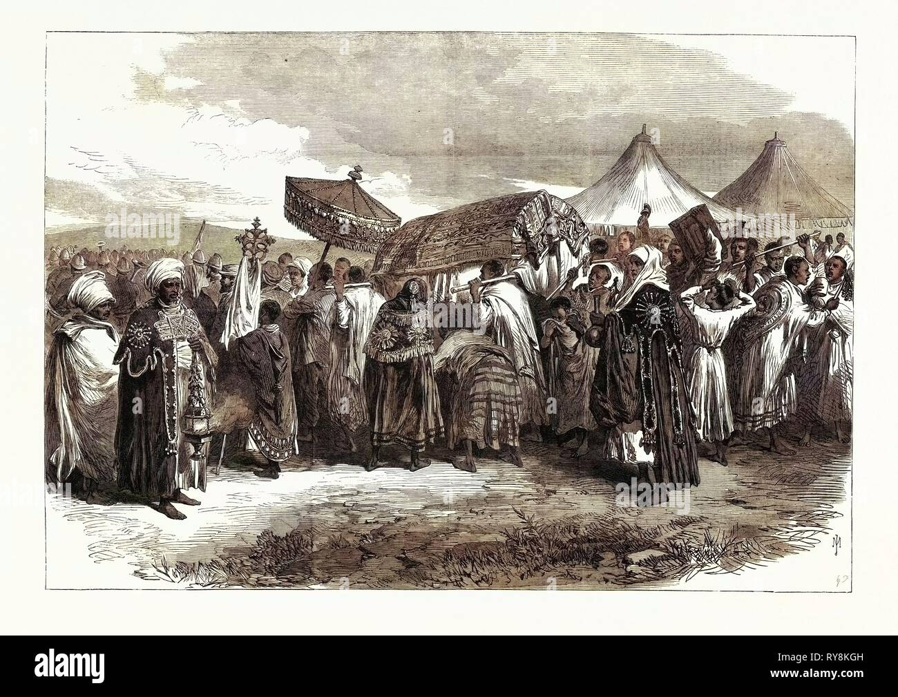 Die Abessinier Expedition: Beerdigung der Witwe von König Theodor an Aikhullet 1868 Stockfoto