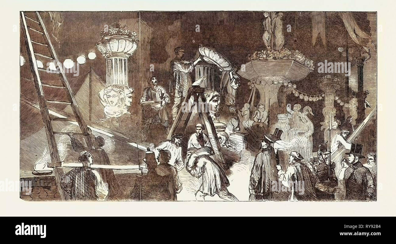Die Vorbereitungen für die Feste in Paris, 1852 Stockfoto