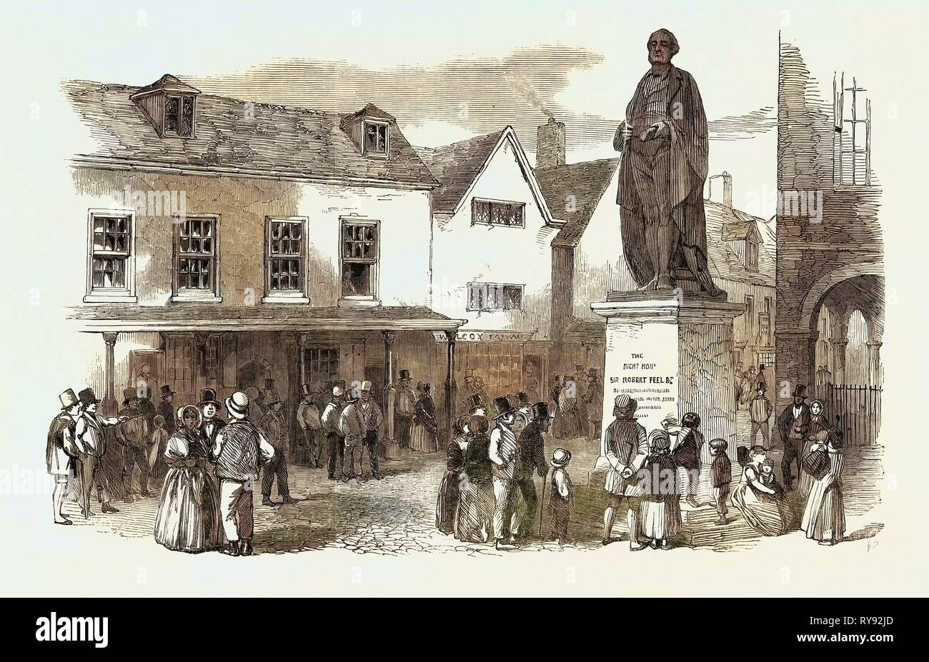 Statue von Sir Robert Peel, bei Tamworth Stockfoto