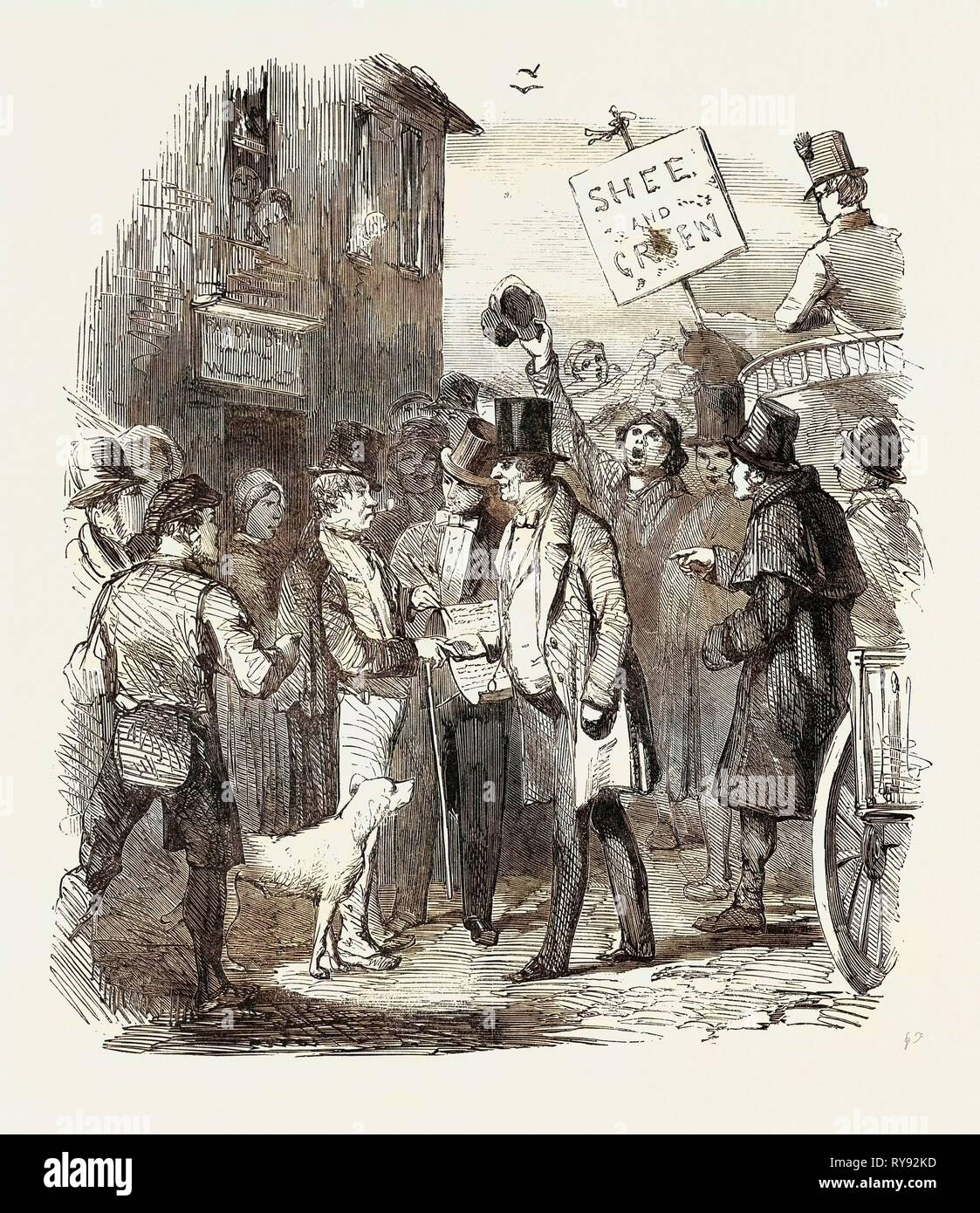 Die Kilkenny Wahl, Werben um Stimmen, 1852 Stockfoto
