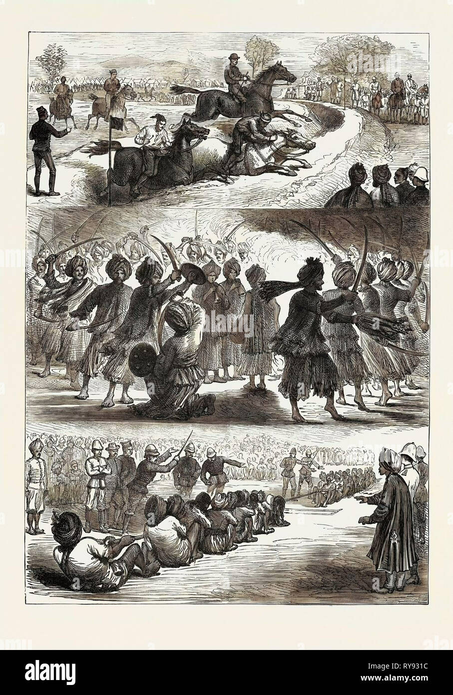 Der afghanische Krieg: Militär Sport und Spiele bei Jellalabad 1879 Stockfoto