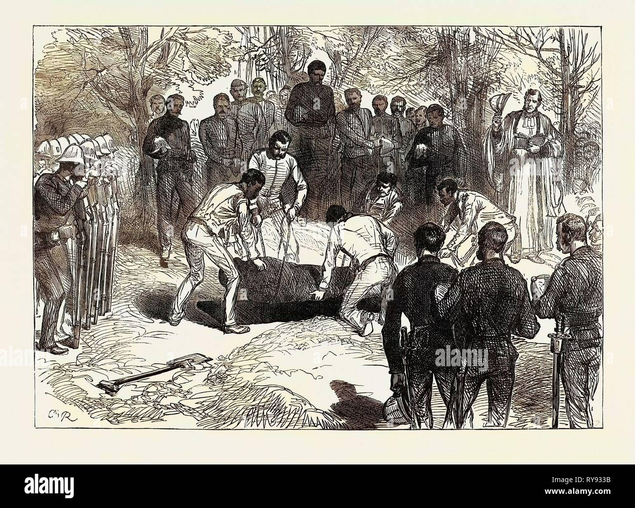 Die Afghanische Expedition: eines Soldaten Begräbnis an Jellalabad 1879 Stockfoto
