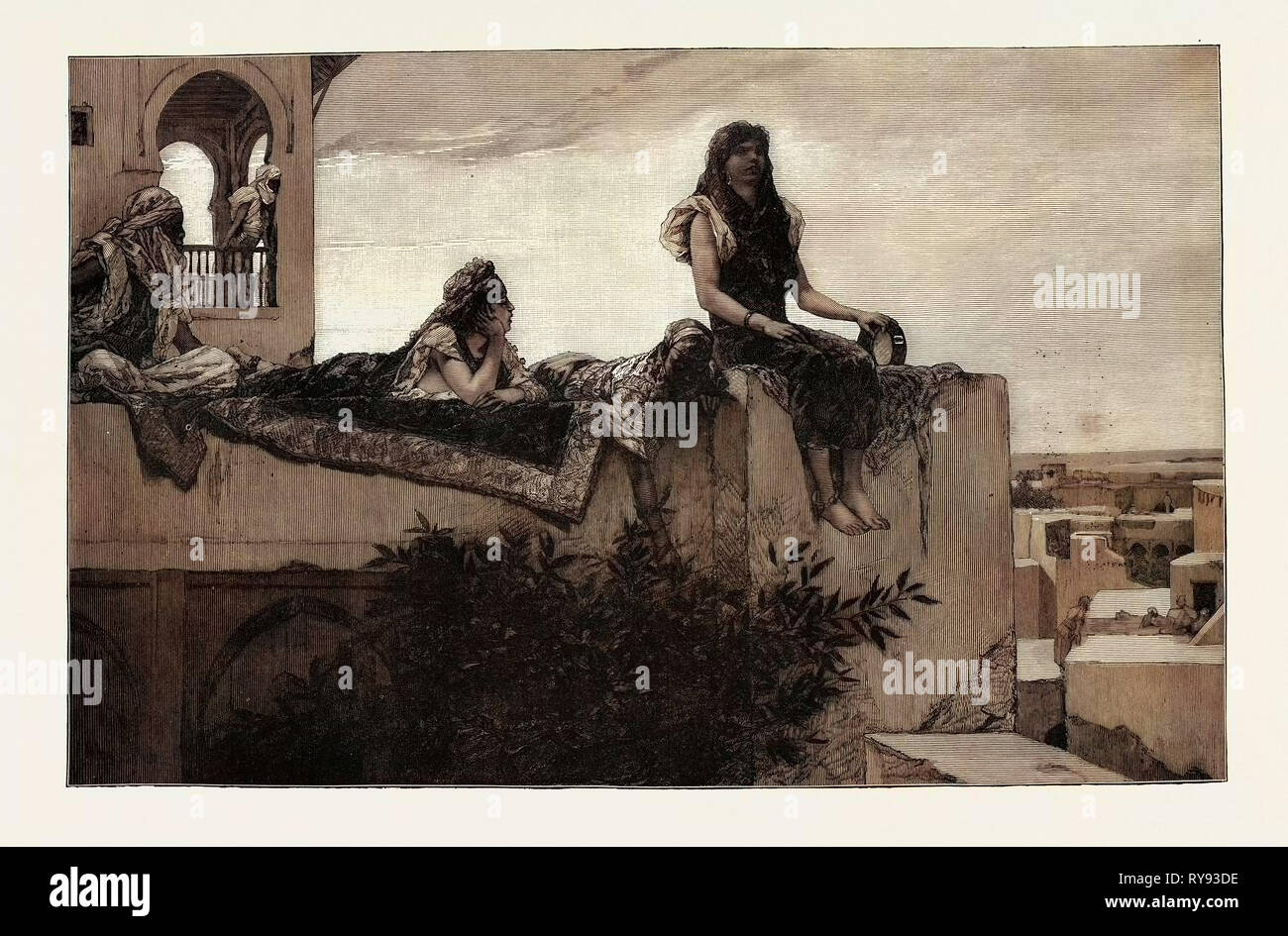 Ein Abend Lounge: Damen in Marokko aus dem Bild von Benjamin Constant im Pariser Salon 1879 Stockfoto