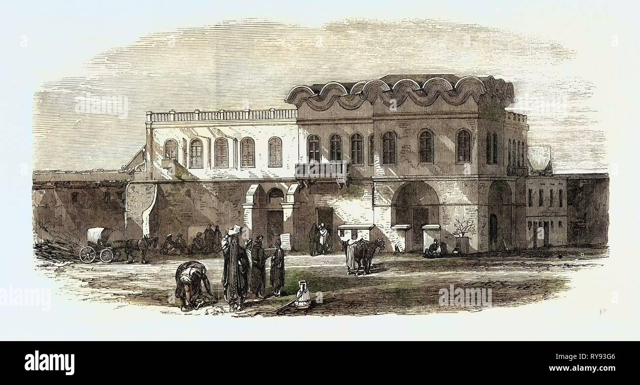 Palace in Alexandria, das Büro für den Transit von britischen Truppen Ägypten 1867 verwendet werden. Stockfoto