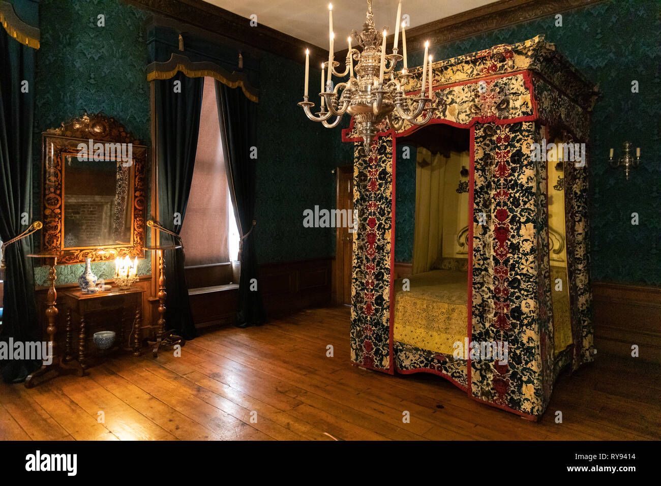 Das Schlafzimmer der Königin in den Kensington Palace, London, Großbritannien Stockfoto