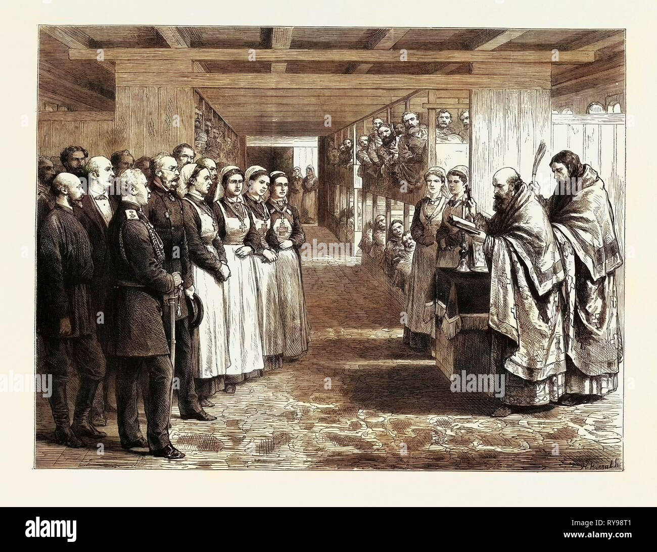 Britische karitative Arbeit in der Türkei - Segen ein Schwimmendes Krankenhaus auf der Donau bei Giurgevo Stockfoto