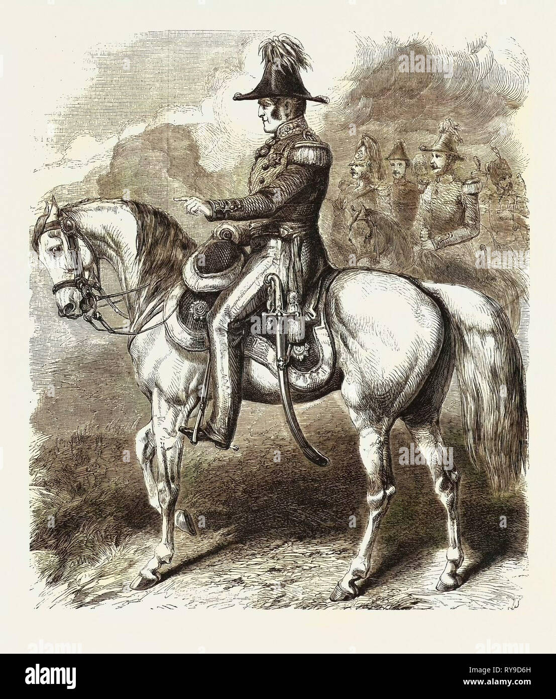 General Simpson, Kommandant der britischen Armee vor Sewastopol. Der Krimkrieg, 1855, Gravur Stockfoto