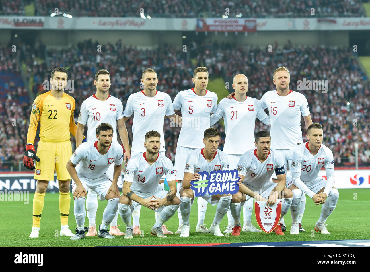 Chorzow Polen 11 Oktober 2018 Fussball Nationen League Division A Gruppe 3 Match Polen Vs Portugal 2 3 Team Aus Polen Stockfotografie Alamy