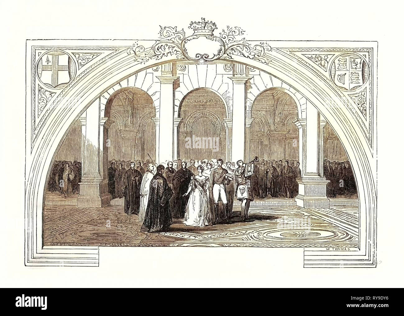 Eröffnung der Royal Exchange, 28. Oktober 1844. London, UK, Großbritannien, Großbritannien, Europa, Großbritannien, Großbritannien, europäischen Stockfoto