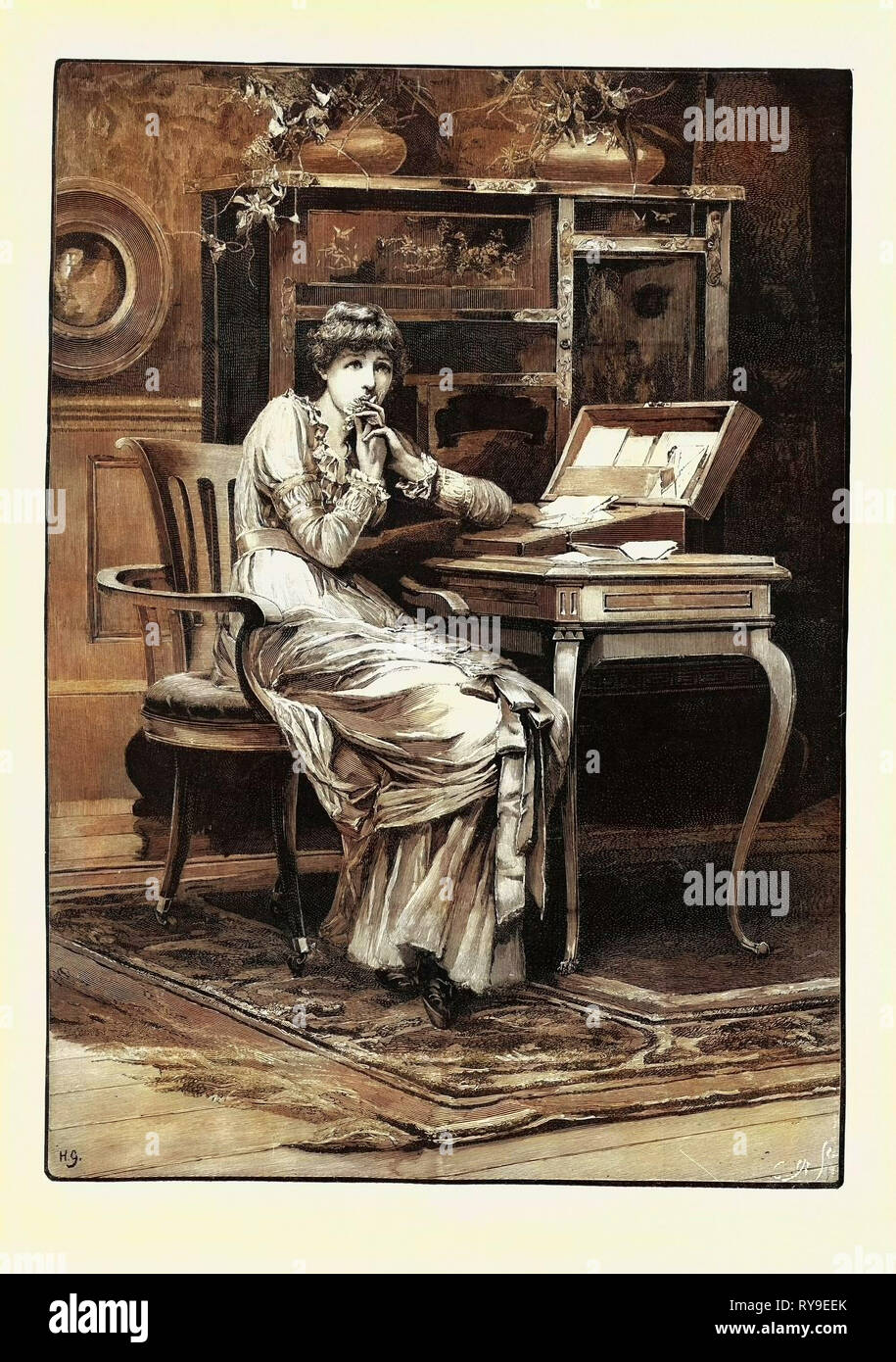 Die Liebe Token, Gravur 1884 Stockfoto