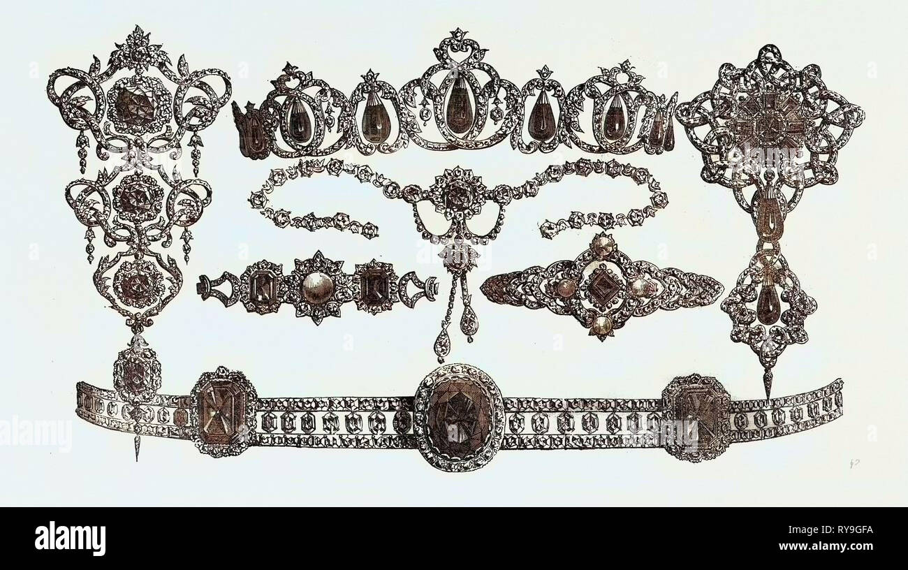 Juwelen Ausgestellt von Herrn Hancock, an der Pariser Palast der Industrie Stockfoto