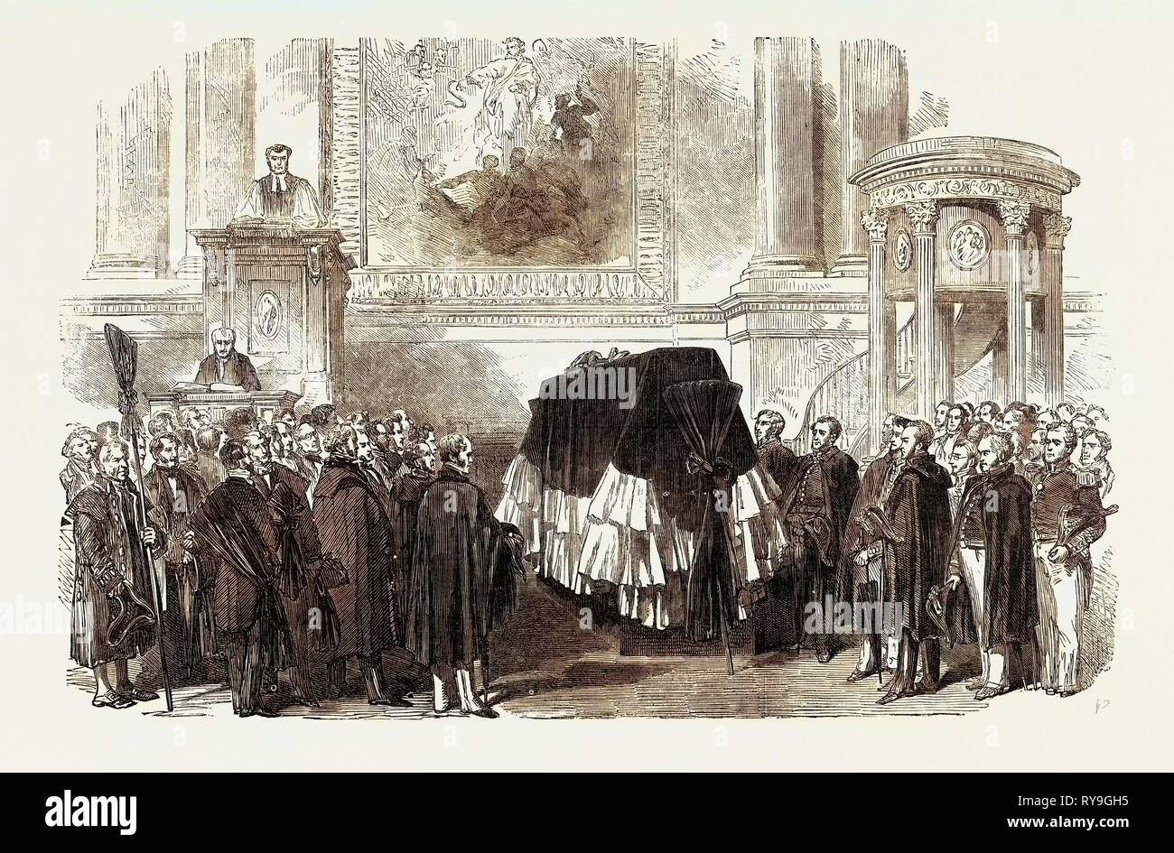 Begräbnis des verstorbenen Sir Edward Parry, in der Kapelle des Greenwich Hospital Stockfoto