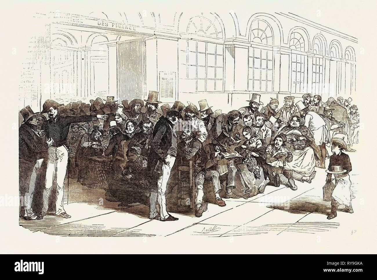 Die französische Darlehen: Szene im Hotel des Ministers der Finanzen, der Rue de Rivoli, Paris Stockfoto