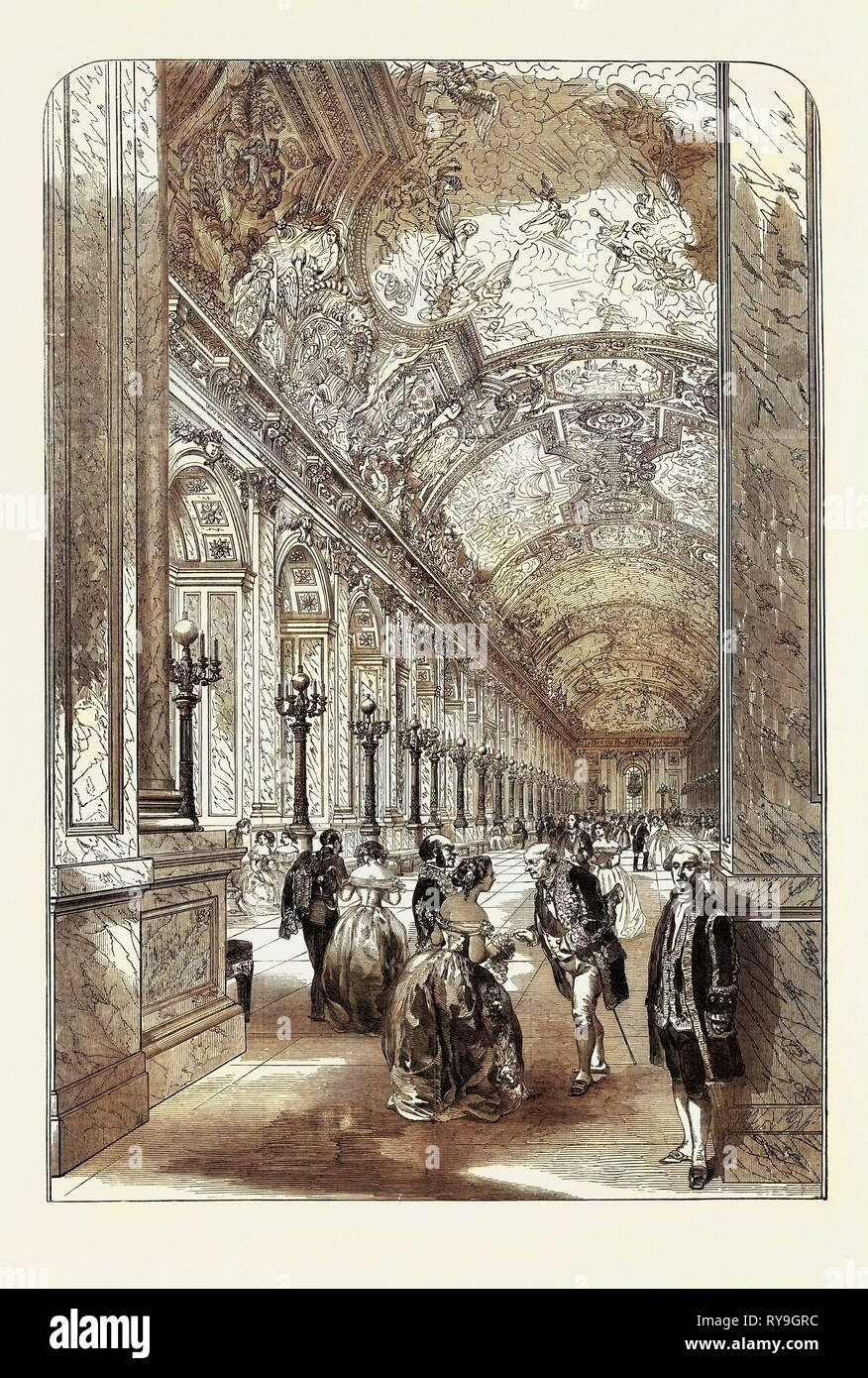 Die Galerie des Glaces, im Schloss von Versailles Stockfoto