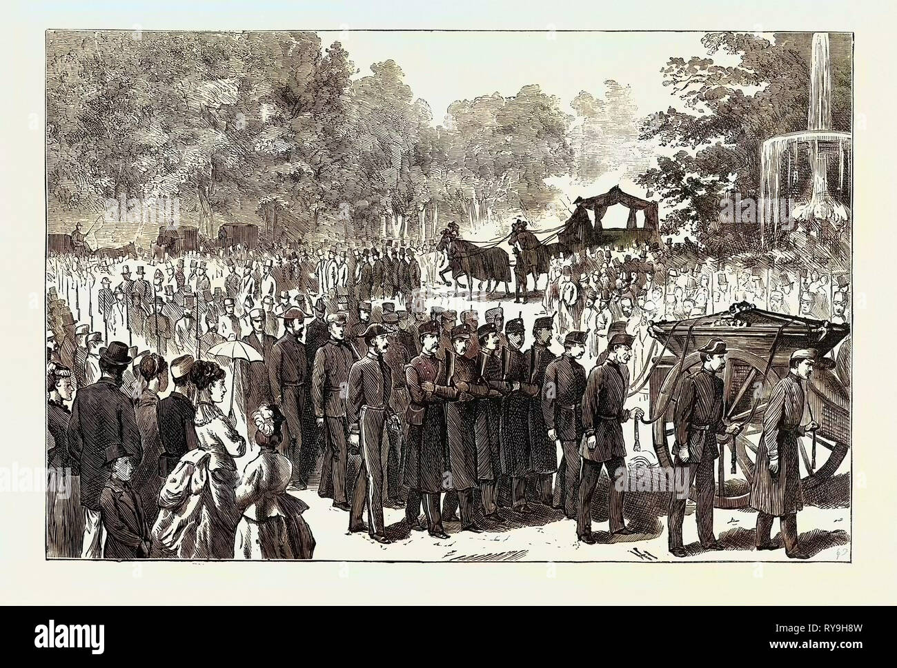 Die Beerdigung des Marschalls von Concha in Madrid, 18. Juli 1874 Stockfoto