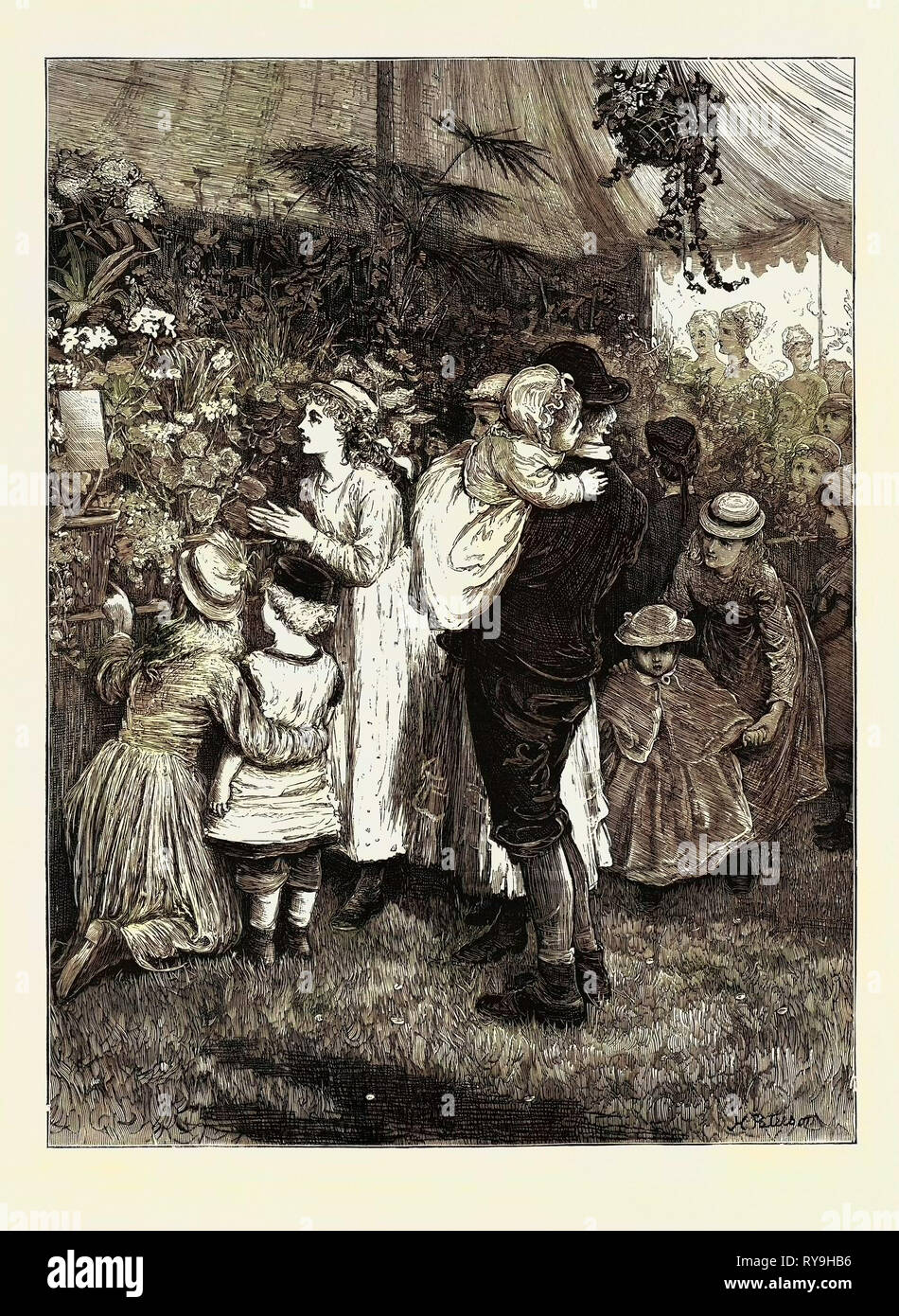 Kinder Flower Show im Gartenbau Gärten, 15. August 1874 Stockfoto