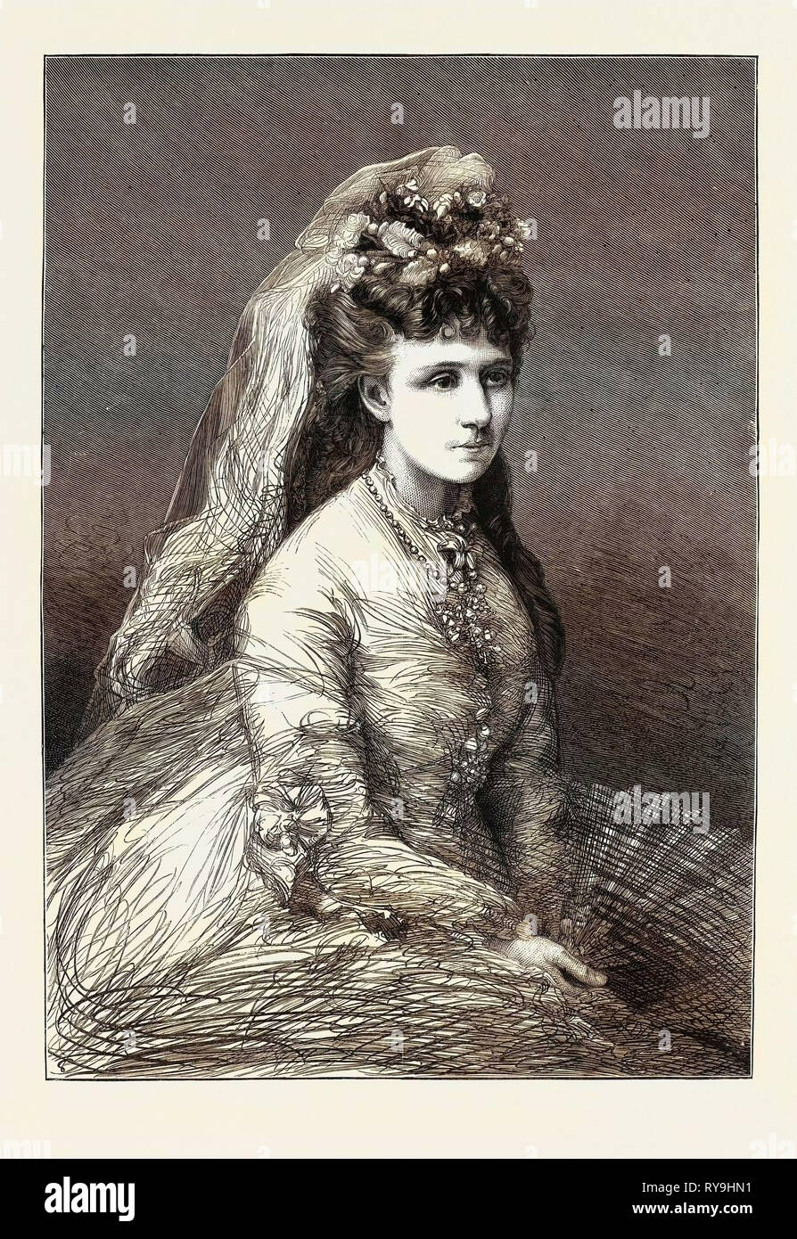 Der Bürgerkrieg in Spanien, der Infanta Doña Maria De Las Nieves, Ehefrau von Don Alphonso, der gemeinhin als Doï 'a Blanca, die wagenliste Führer bekannt Stockfoto