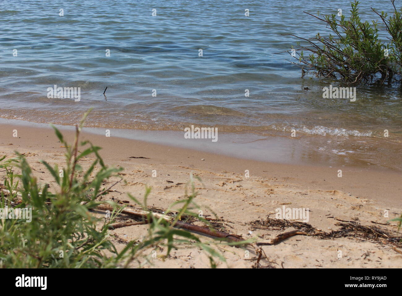 Spaziergang am Strand entlang und lassen Sie das Wasser nun ihre Zehen kitzelt. Stockfoto