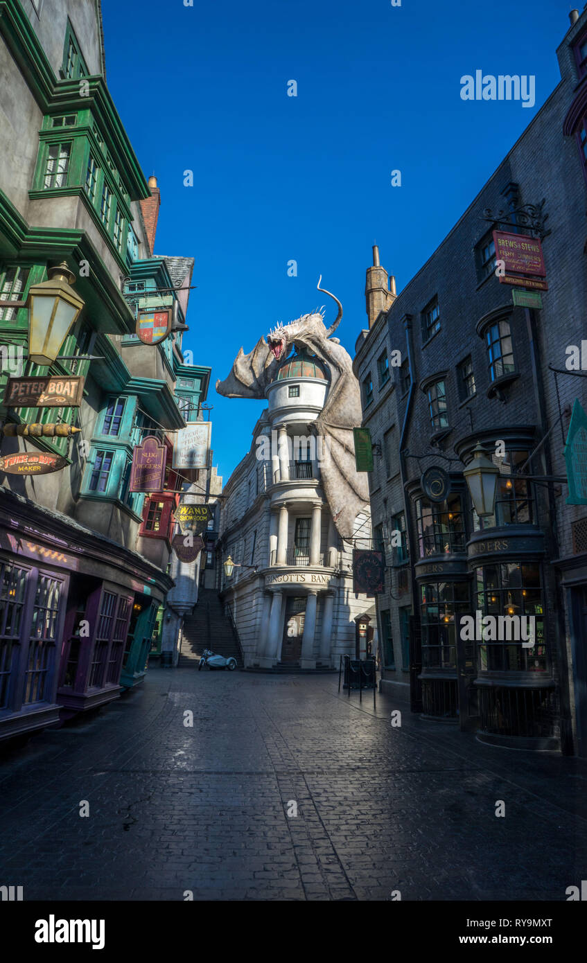 Erholung von der Winkelgasse aus der Harry Potter Filme in den Universal Studios in Orlando, Florida Stockfoto