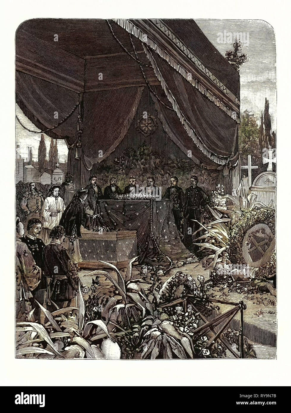 Frankreich: Beerdigung der japanische Minister in Paris, Gravur 1880 1881 Stockfoto