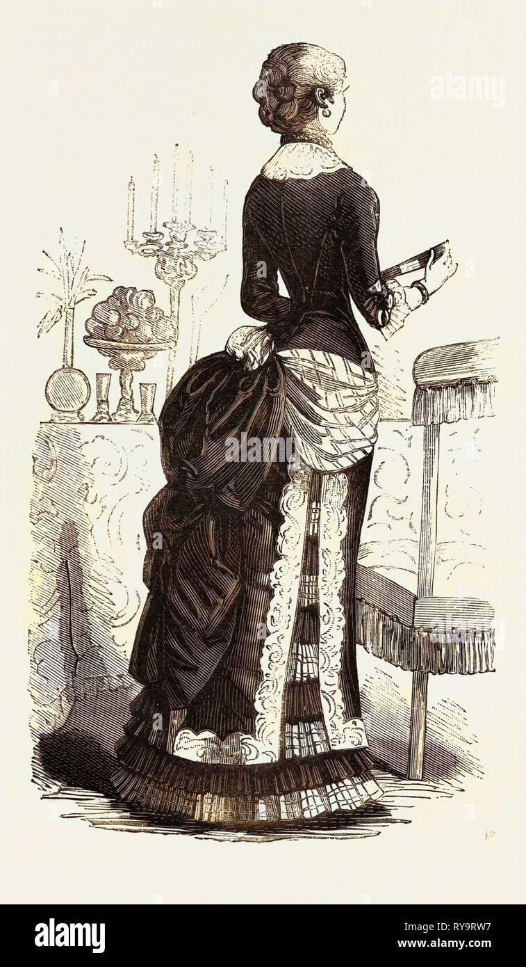 Abendessen Kleid, Mode, Gravur 1882 Stockfoto