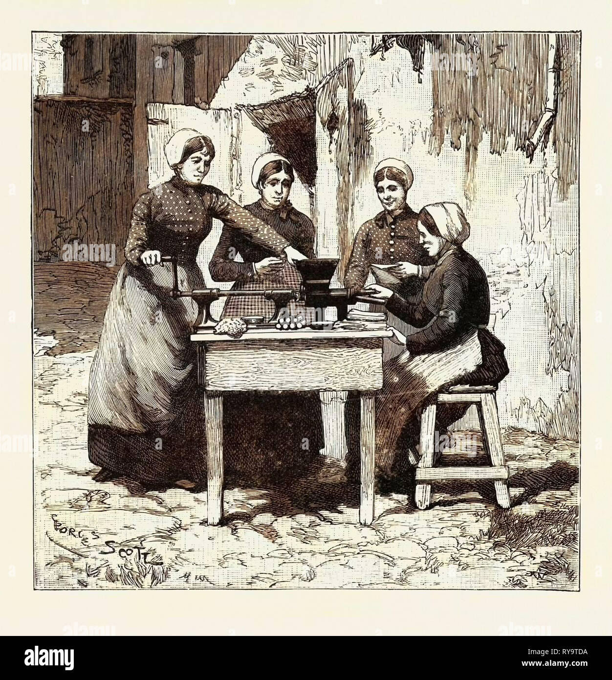 Schweizer Dynamite Herstellung bei Isleten: Molding Explosive Gummi Patronen Stockfoto