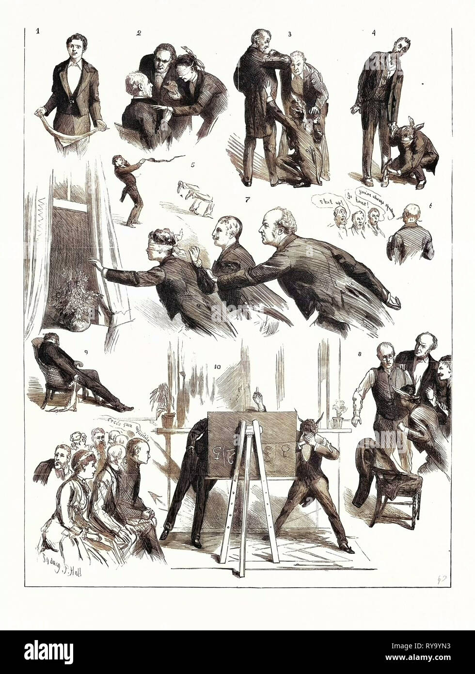 Verstecken und Suchen in Westminster London Thought-Reading durch Herrn Irving Bischof 1. Herr Bischof bittet alle Ihm in Betrug, wenn möglich zu erkennen. 2. Spiel 1: Sehr Heiß! 3. Dito Kühler. 4. Spiel 3: Kalt. 5. Herr Bischof fordert für Luft und Wasser! 6. Einen ungläubigen Thomas. 7. Spiel 2: Wissenschaft (? führende Literatur und Kunst aus dem Fenster). 8. Wissenschaft Literatur und Kunst Angriff Religion und Zuvorkommend Es zu veräußern Nicht finden, die Pin aber Herr Millais findet eine lange verlorenen Freund. 9. Herr Bischof Macht der Kontemplation absolut Null. 10. Die Bank Note oder die Schwarze Kunst auf dem Schwarzen Brett Raserei des Stockfoto