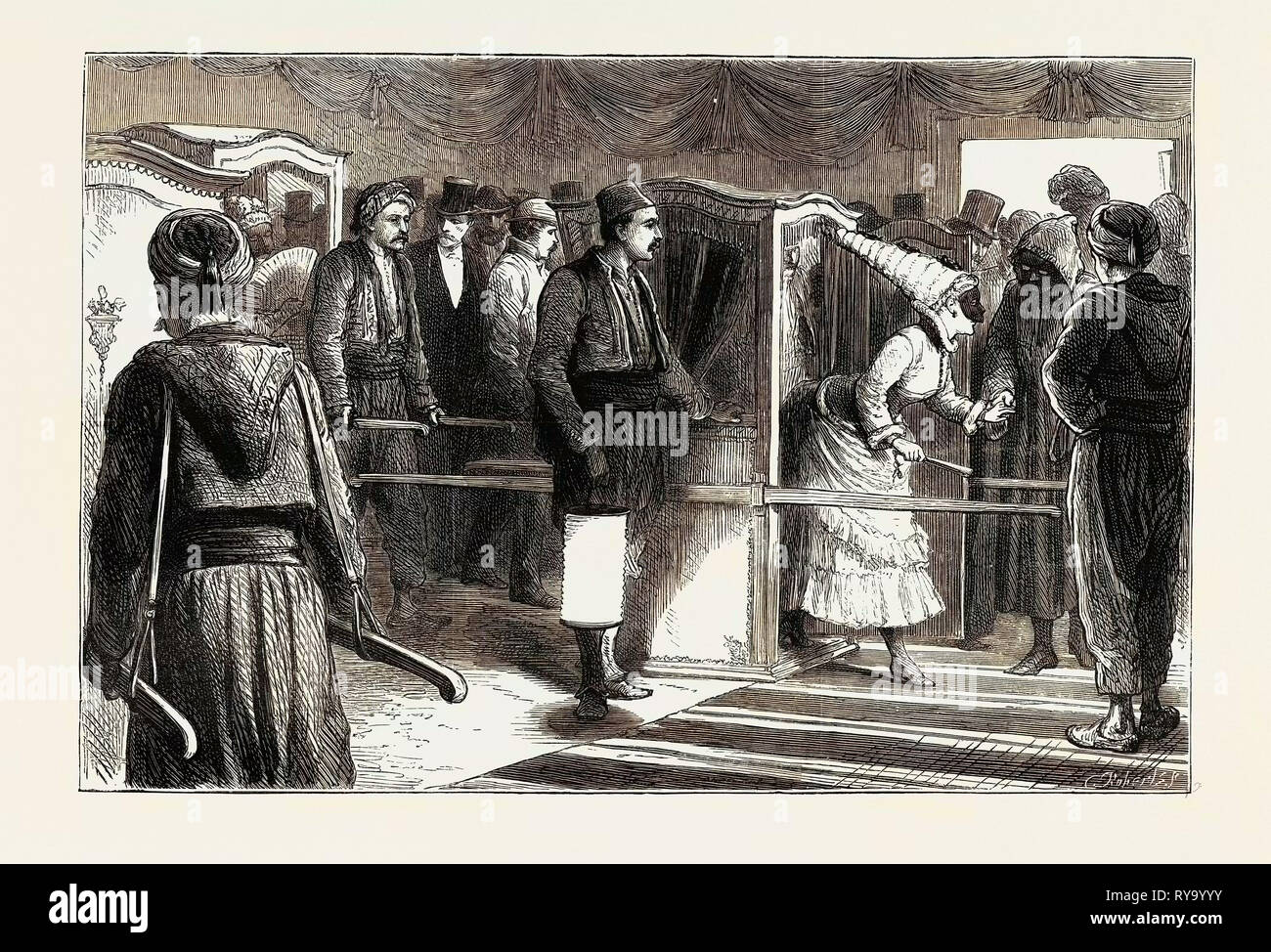 Die Orientalische Frage: Konstantinopel, gehen zu einem Maskenball in Pera Stockfoto