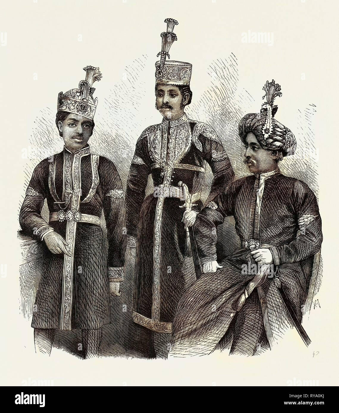 Seine Hoheit der Nawab von Bengalen, Nazim Behar, und Orissa und seine Söhne, 1870 Stockfoto