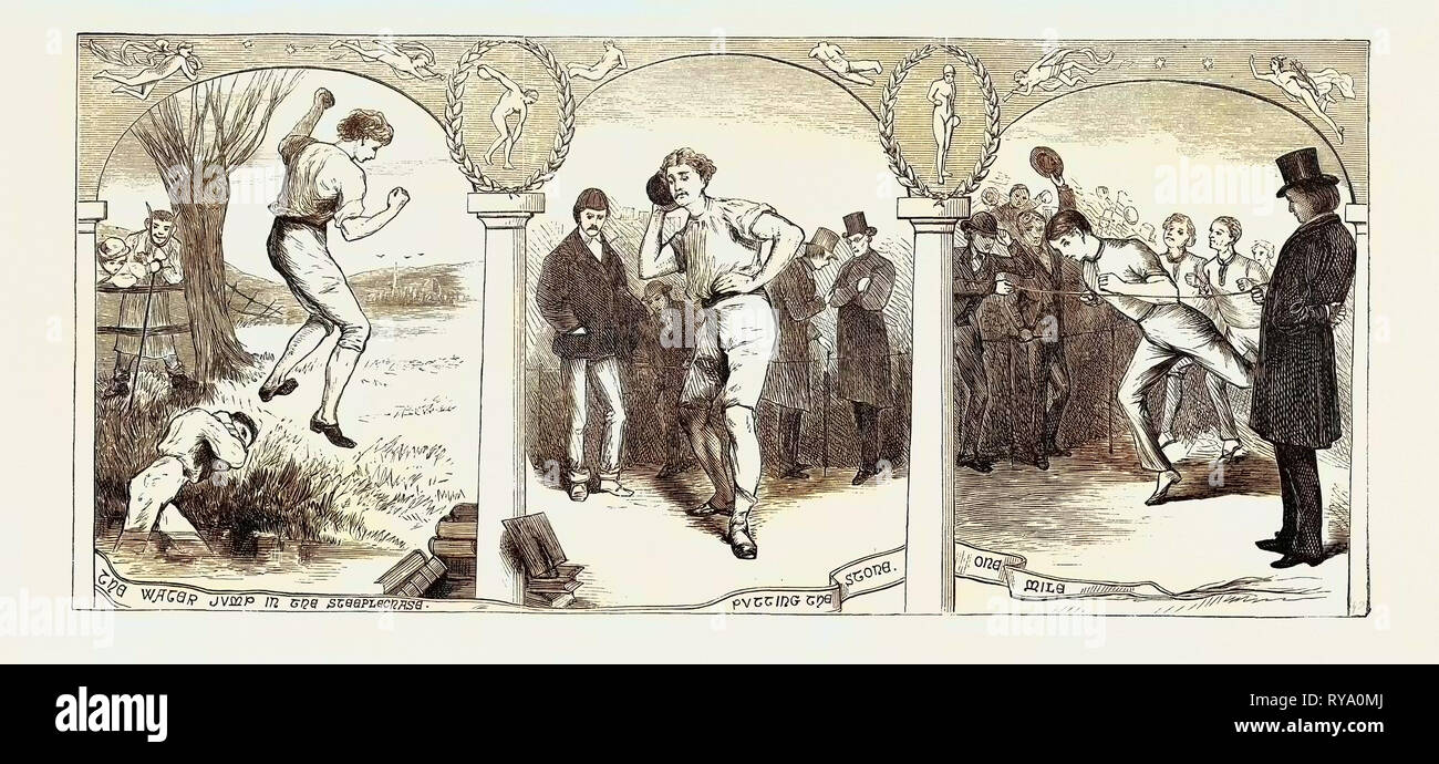 Leichtathletik in Oxford, 1870 Stockfoto