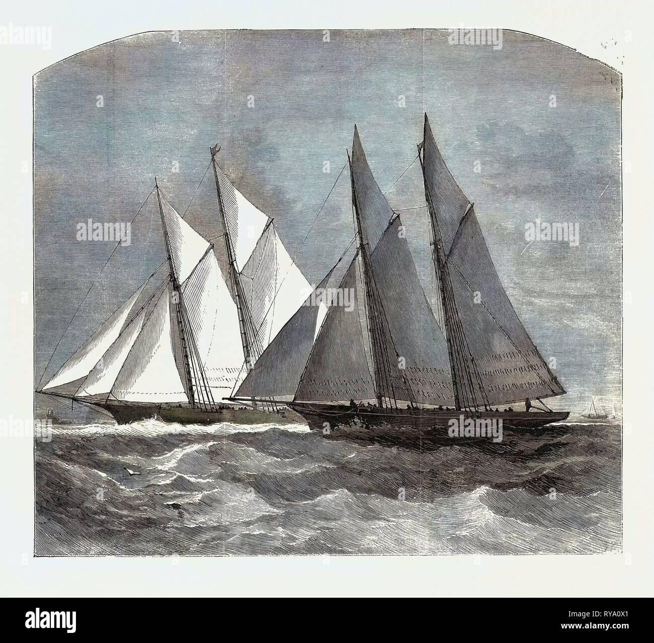 Die anglo-amerikanische Yacht Race zwischen der Sappho und die Cambria, 1870 Stockfoto